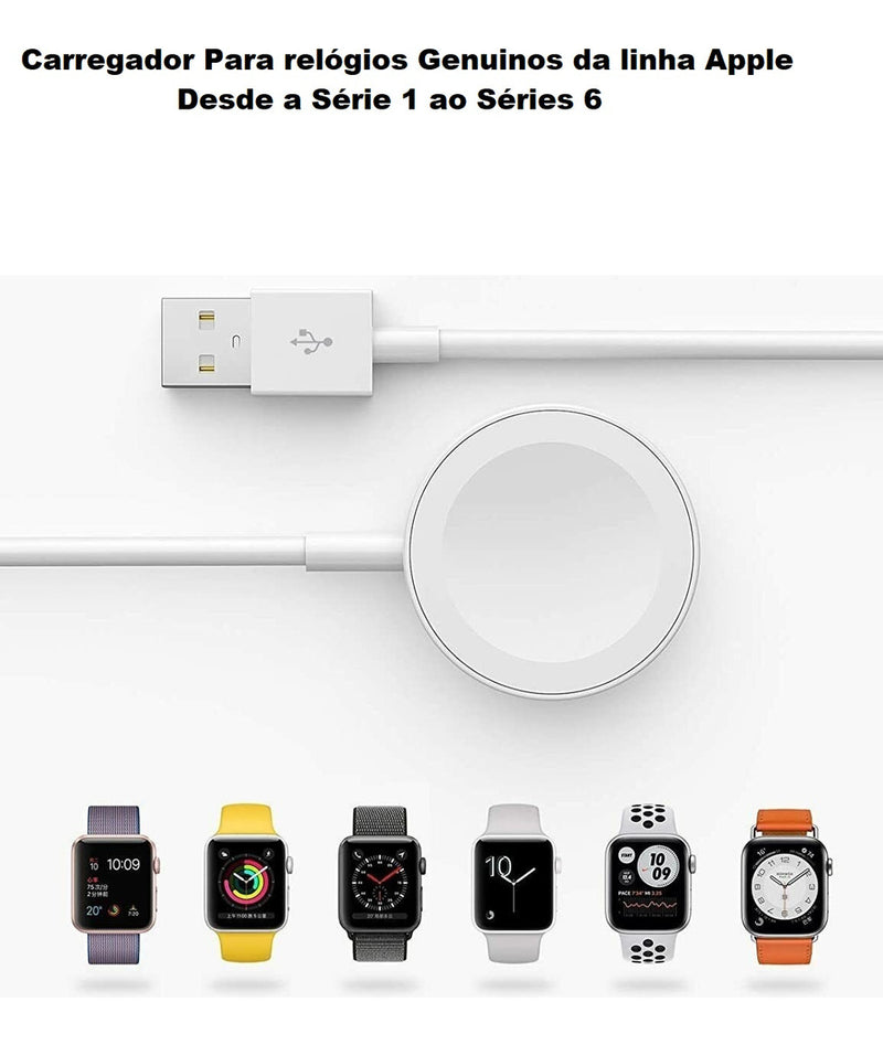 Cabo Carregador P/ Relogio Apple Watch - Series 1 2 3 4 5 6 Cor Branco